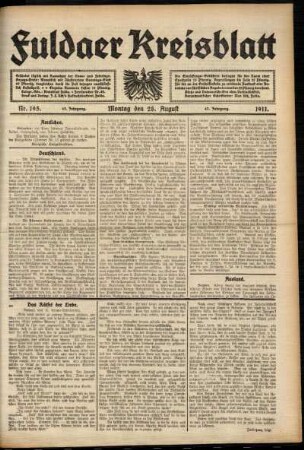 Ausgabe vom Montag, den 28. August 1911.