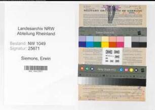 Entnazifizierung Erwin Siemons , geb. 22.12.1891 (Vertreter)