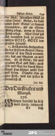 In leiblichen Nöthen.