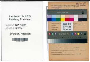 Entnazifizierung Friedrich Eversloh, geb. 05.07.1908 (Kaufm.Angestellter)