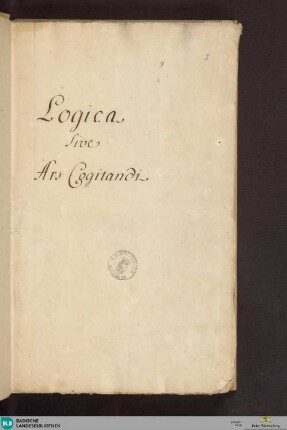 3/12: Logica s. ars cogitandi - Cod. Ettenheim-Münste 101 : Philosophia eclectica
