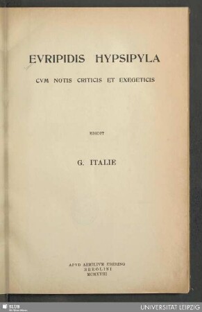 Evripidis Hypsipyla