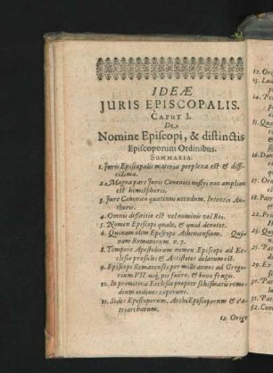 Caput I. De Nomine Episcopi, & distinctis Episcoporum Ordinibus.