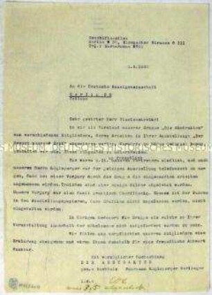 Briefwechsel zwischen der Künstlervereinigung "Die Abstrakten" und der Deutschen Kunstgemeinschaft - Sachkonvolut