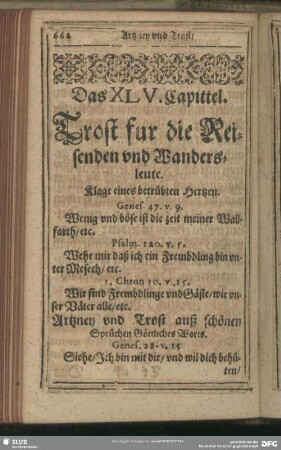 Das XLV. Capittel. Trost fur die Reisenden und Wandersleute