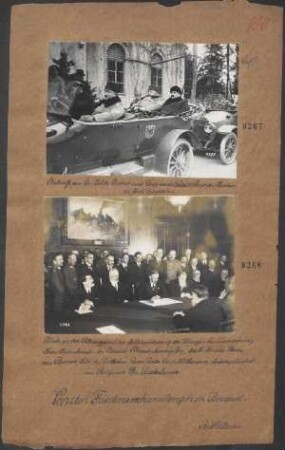 Ankunft von Exz. Zekki Pascha und Großvezier Talaat Pascha, Bevollmächtigter der türk. Delegation