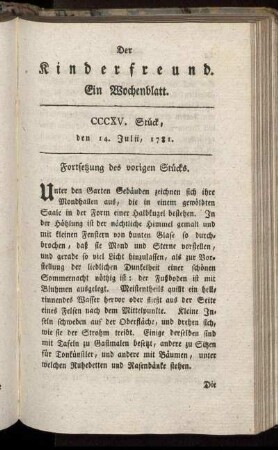 CCCXV. Stück, den 14. Julii, 1781