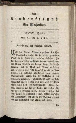 CCCXV. Stück, den 14. Julii, 1781
