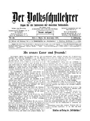 An unsere Leser und Freunde !