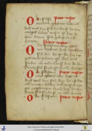 [27v - 28r] Vier Paternoster um Frieden.