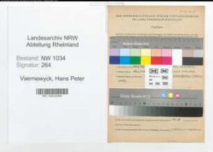 Entnazifizierung Hans Peter Von Vaernewyck , geb. 02.01.1874 (Oberstleutnant)