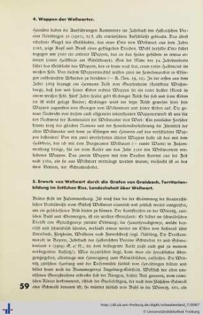 5. Erwerb von Wellwart durch die Grafen von Graisbach, Territorienbildung im östlichen Ries, Landeshoheit über Wellwart.