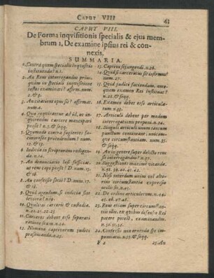 Caput VIII. De Forma inquisitionis specialis ...