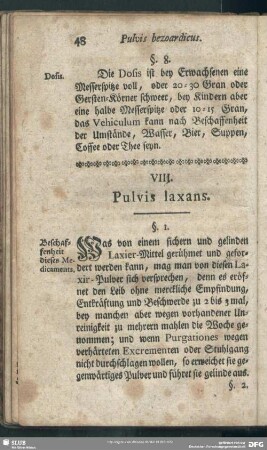 VIII. Pulvis laxans