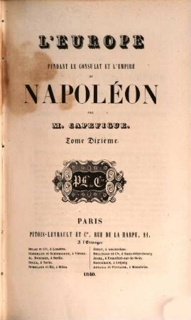 L' Europe pendant le Consulat et l'Empire de Napoléon, 10