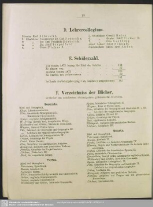 E. Schülerzahl