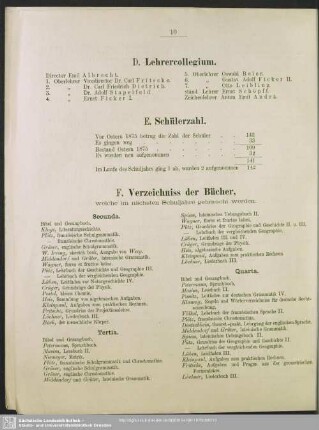 E. Schülerzahl