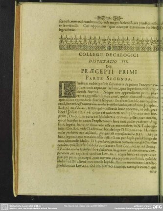 Disputatio III. De Praecepti Primi, Parte Secunda