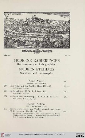 Moderne Radierungen, Holzschnitte und Lithographien / Modern Etchings, Woodcuts and Lithographs