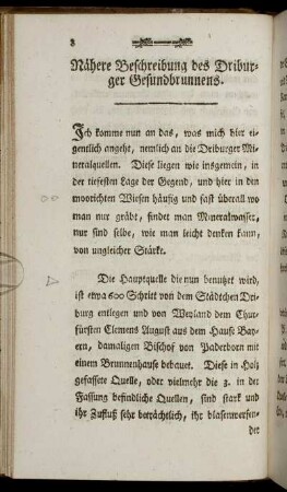 Nähere Beschreibung des Driburger Gesundbrunnens.