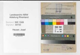 Entnazifizierung Josef Heuser , geb. 29.09.1914 (Bahnassistent)