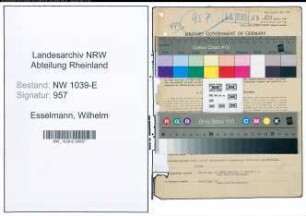 Entnazifizierung Wilhelm Esselmann , geb. 24.12.1901 (Amtsoberinspektor)