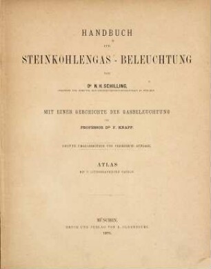 Handbuch für Steinkohlengas-Beleuchtung, [2]. Atlas