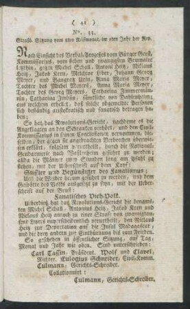 No. 33. Straßb. Sitzung vom 8ten Reifmonat, im 2ten Jahr der Rep.