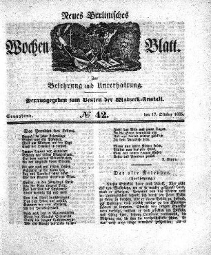 No. 42, Sonnabend, den 17.Oktober 1835