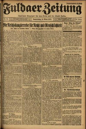 Ausgabe vom Donnerstag, den 08. März 1923.