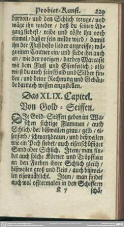 Das XLIX. Capitel. Von Gold-Seiffen