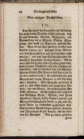 Von einigen Buchstaben. §. 15. - §. 28.