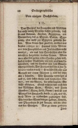 Von einigen Buchstaben. §. 15. - §. 28.