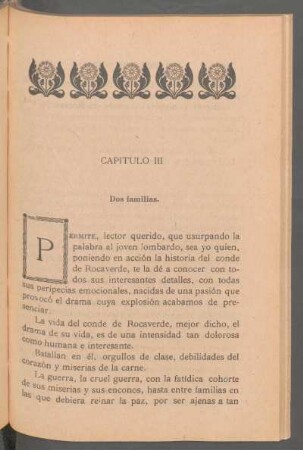 Capítulo III - Dos familias.