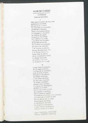 Flor de fango : (Tango). - Editorial Ricordi