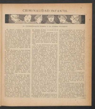 Criminalidad infantil : El cinematógrafo enseña y la guerra