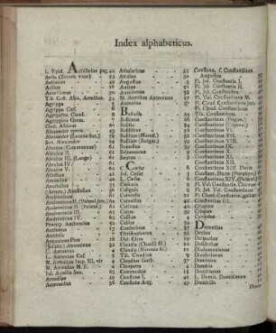 Index alphabeticus.