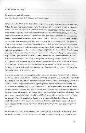 Sprachtheorie und Belletristik