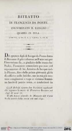 Ritratto di Francesco da Ponte cognominato il Bassano