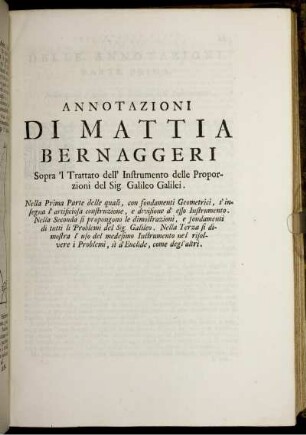 Annotazioni Di Mattia Bernaggeri.