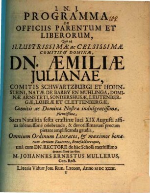 Programma de officiis parentum et liberorum