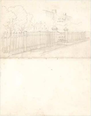 Thiersch, August ; Gebäude, Nebengebäude, Innenausstattung - unbestimmbare Einzelblätter - Nebenbauten - Eingangstor (Perspektive)