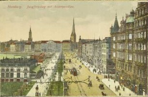 Hamburg. Jungfernstieg mit Alsterpavillon.