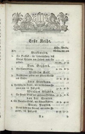 Erste Reihe.