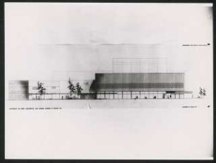 Stadttheater, Krefeld: Ansicht Süden, 1. Entwurf