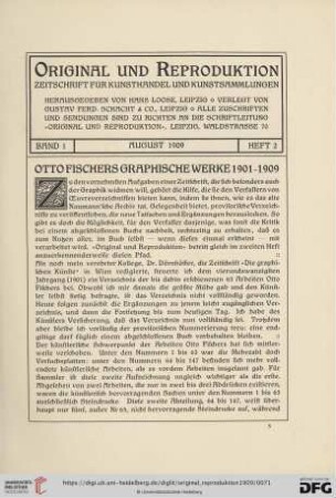 1: Otto Fischers graphische Werke 1901-1909