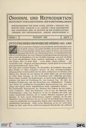 1: Otto Fischers graphische Werke 1901-1909