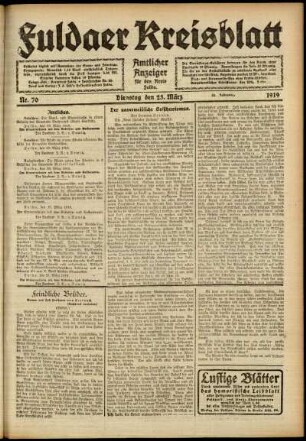 Ausgabe vom Dienstag, den 25. März 1919.