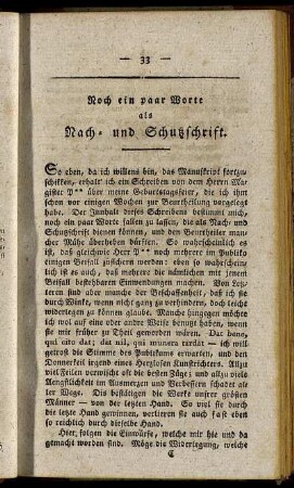 Noch ein paar Worte als Nach- und Schlußschrift.