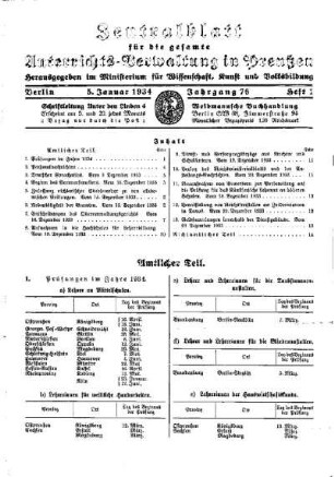 Prüfungen im Jahre 1934 : [Amtlicher Teil]
